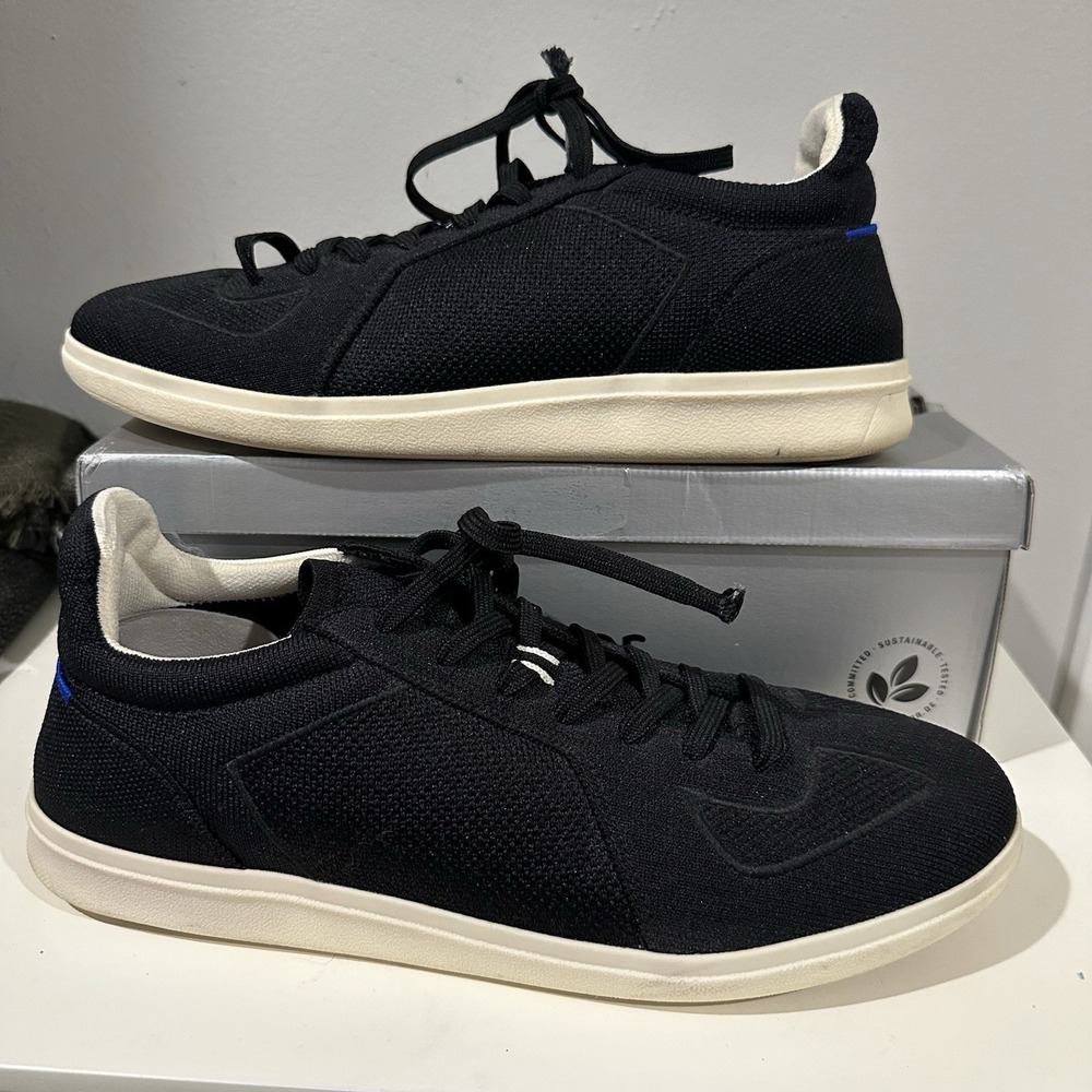 Rothys Shoes Black Knit Lace Up Sneaker Shoes Casual Lightweight Men 11 - Picture 1 of 7